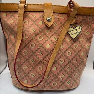 Dooney & Bourke Pink and Tan Tote Bag